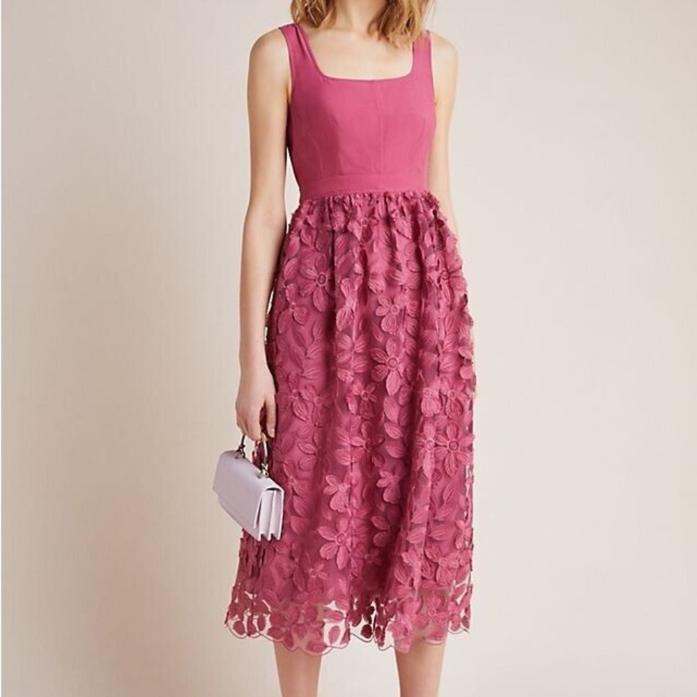NWT Anthropologie maeve virgnia textured midi dress size 6